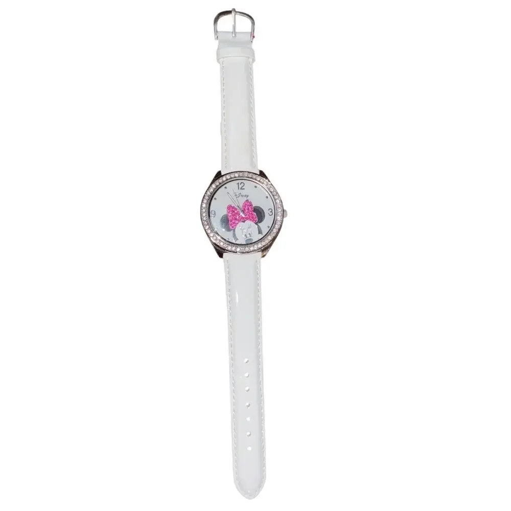 Disney Minnie Mouse Rhinestone Watch White Strap - Picture 2 of 8
